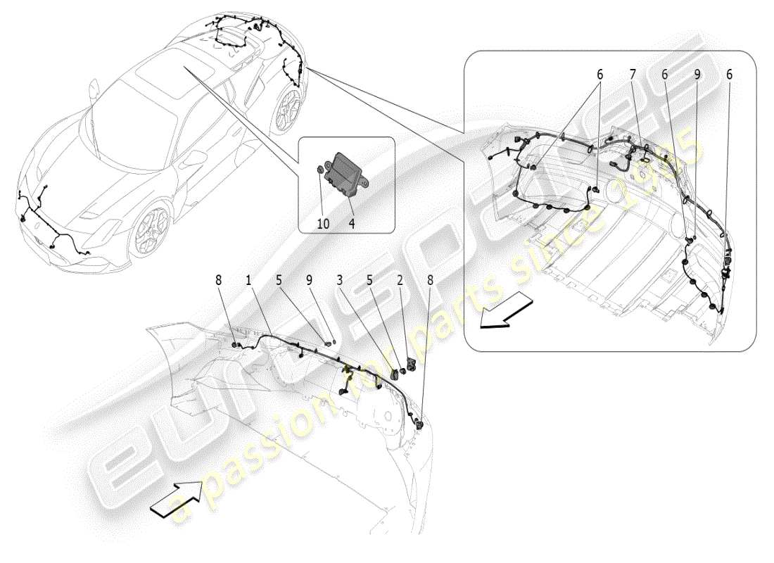maserati mc20 (2024) parksensoren teilediagramm