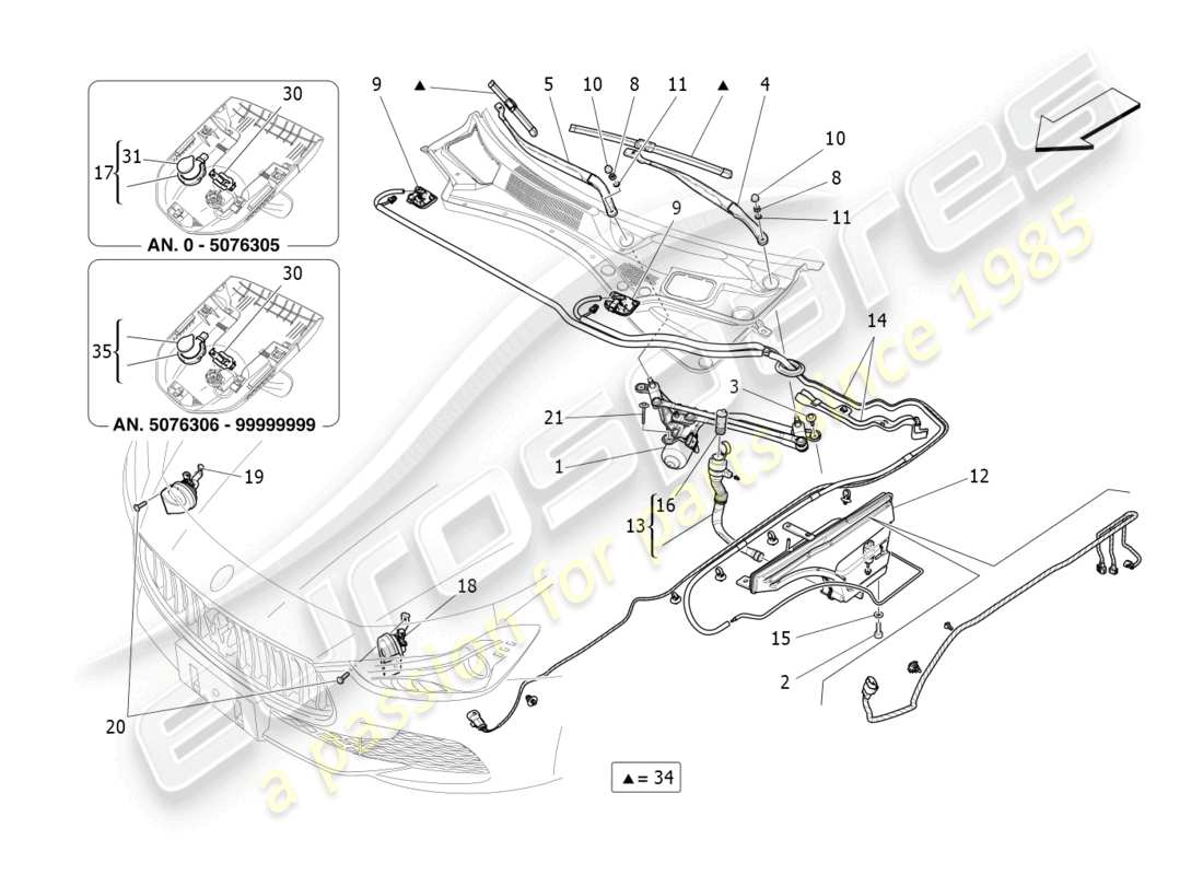 maserati ghibli (2017) externe fahrzeuggeräte teilediagramm