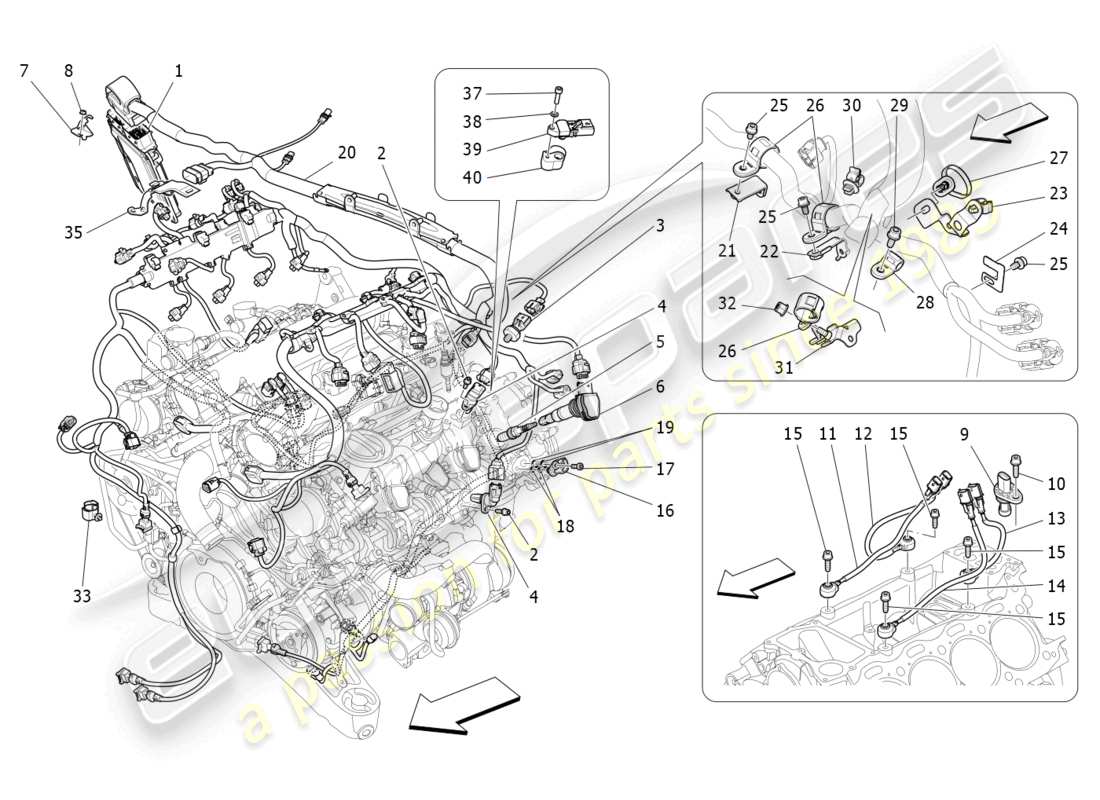 maserati levante trofeo (2020) elektronische steuerung: einspritz- und motorsteuerungssteuerung teilediagramm