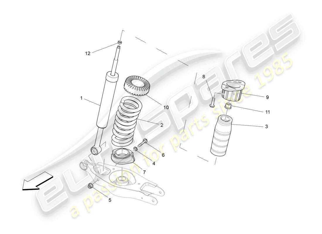 maserati ghibli (2015) hintere stossdämpfergeräte teilediagramm