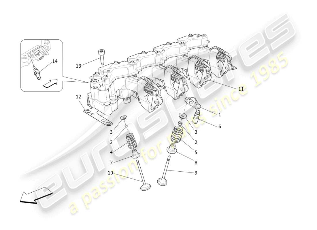 maserati levante gt (2022) multiair-ventile und -systeme ersatzteildiagramm