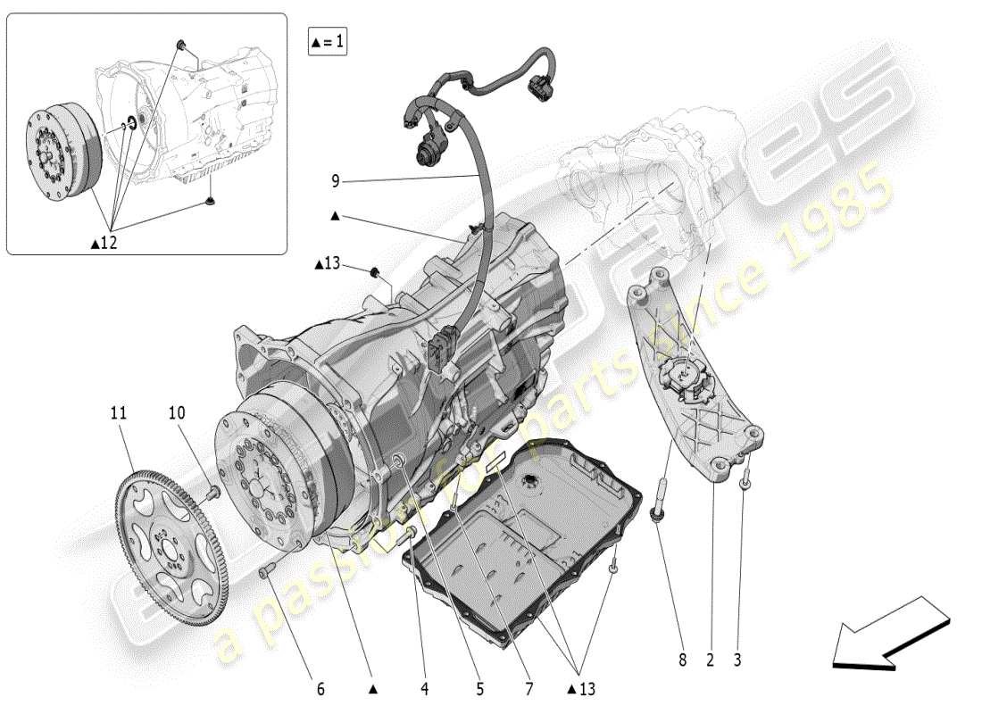maserati grecale modena (2023) getriebegehäuse ersatzteildiagramm