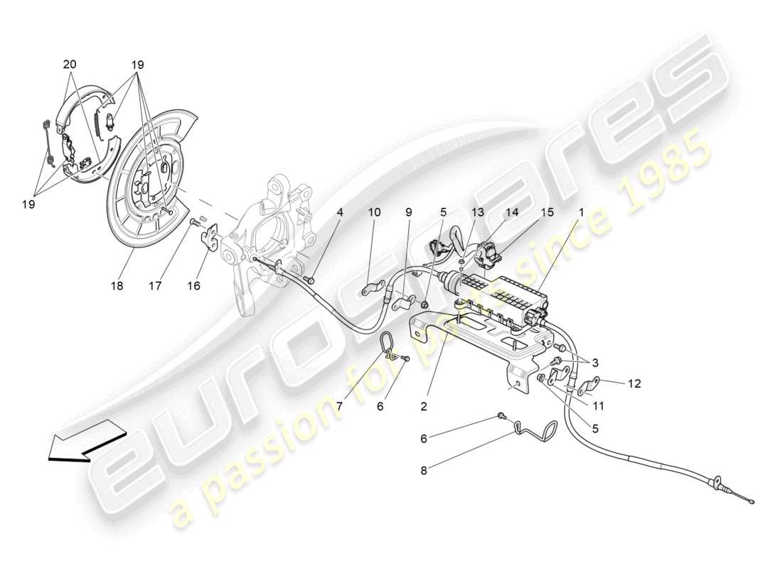 maserati ghibli (2015) parkbremse ersatzteildiagramm