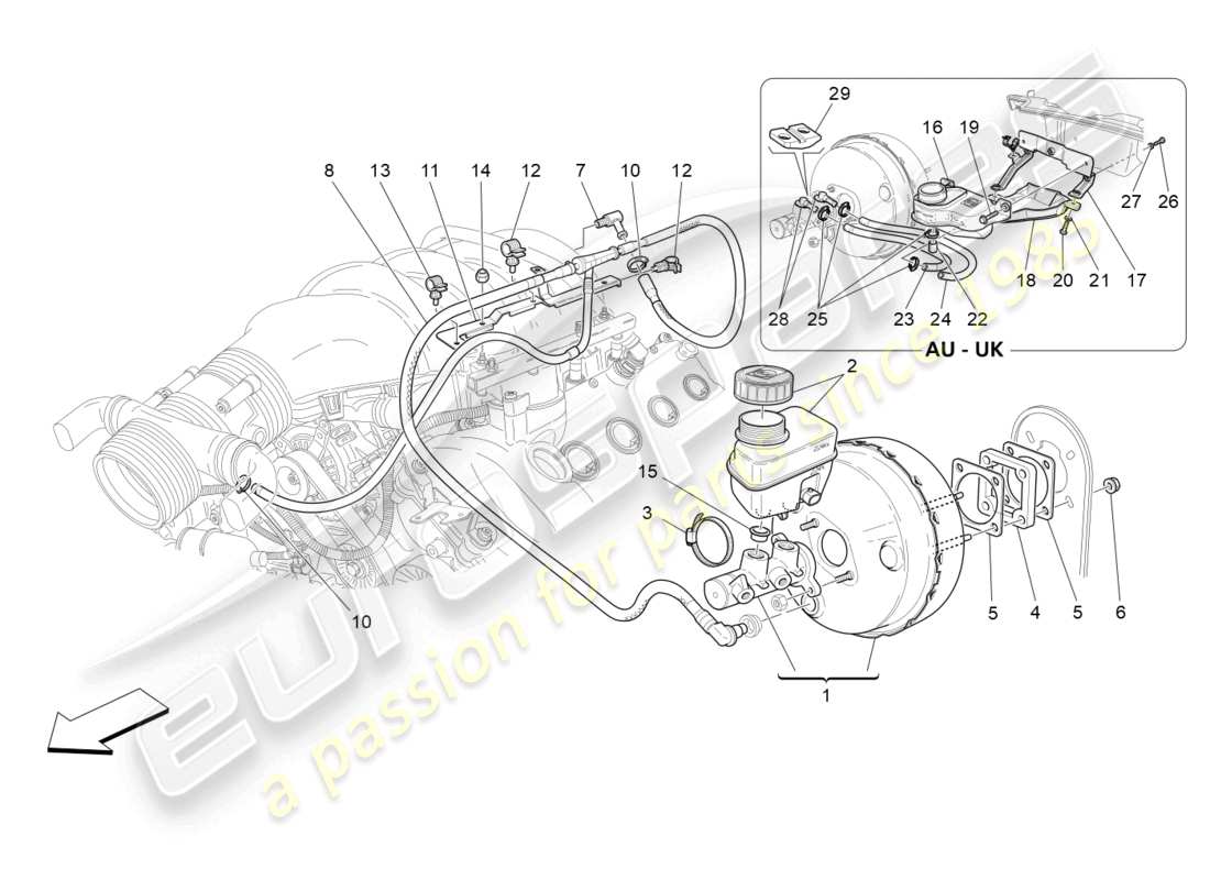 maserati granturismo mc stradale (2012) bremsservosystem teilediagramm