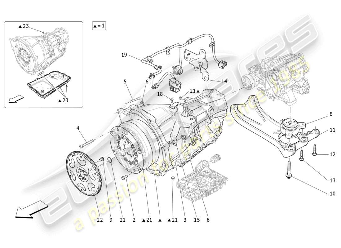 maserati levante gt (2022) getriebegehäuse ersatzteildiagramm