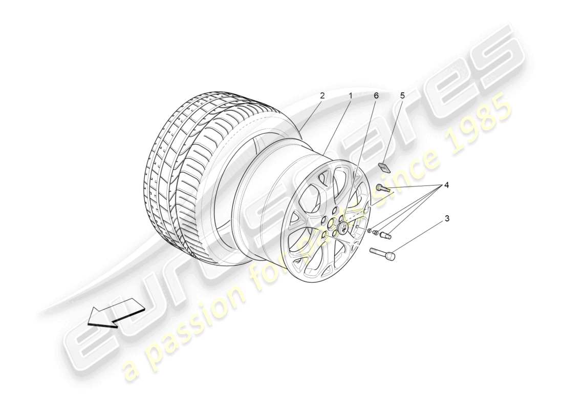 maserati grancabrio mc (2013) räder und reifen ersatzteildiagramm