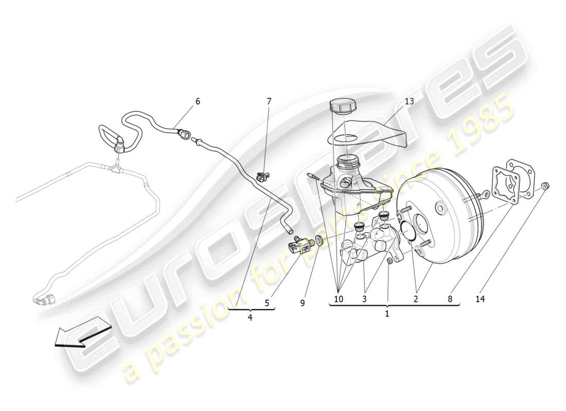 maserati quattroporte (2018) bremsservosystem teilediagramm