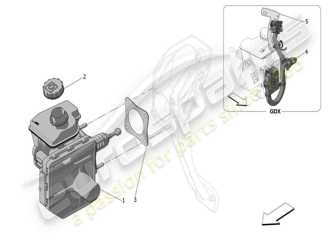 maserati grecale modena (2023) bremsservosystem teilediagramm