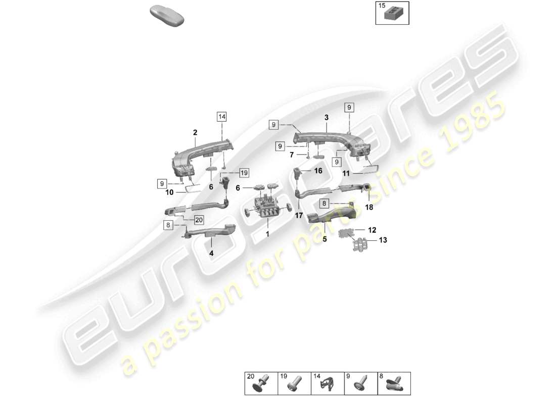 porsche 2025 (taycan 9j1-2) luftführung armaturenbrett teilediagramm