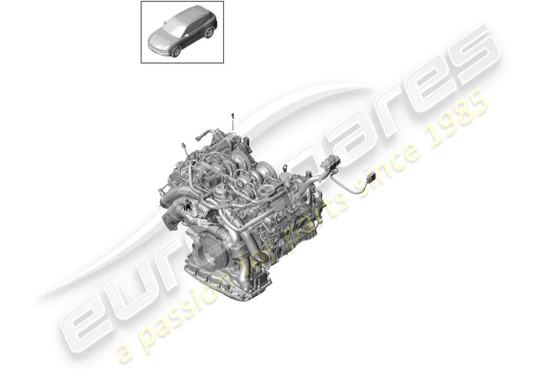 porsche 2022 (cayenne e3 9ya/9yb) ersatzmotor (komplett) teilediagramm