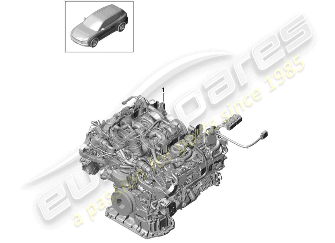 porsche 2022 (cayenne e3 9ya/9yb) austauschmotor (komplett) teilediagramm