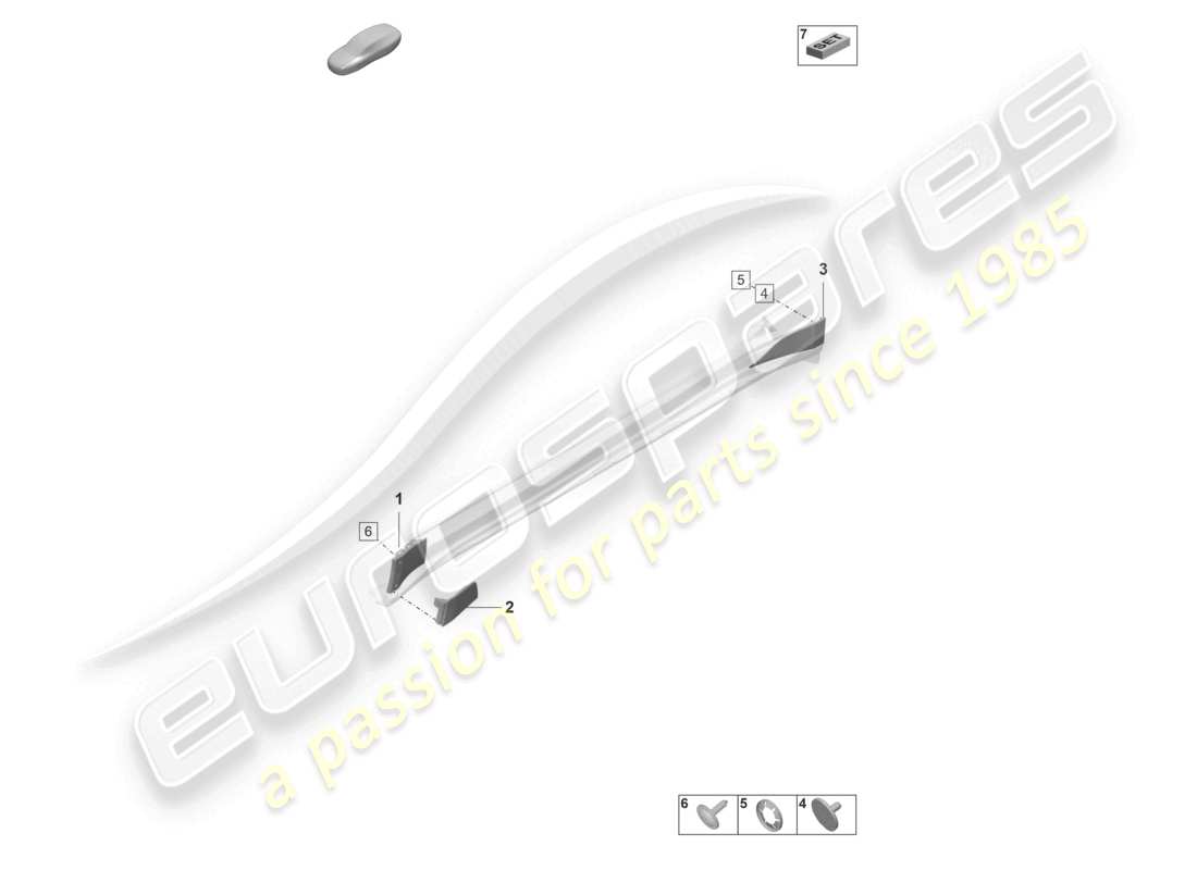 porsche 2022 (taycan 9j1-1) spoilerschweller-teilediagramm