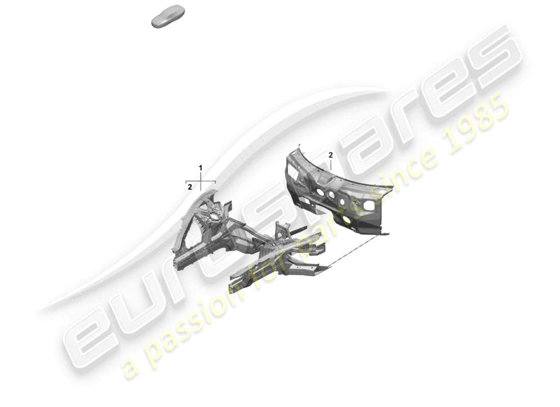 porsche 2025 (taycan 9j1-2) front-end-firewall-teilediagramm