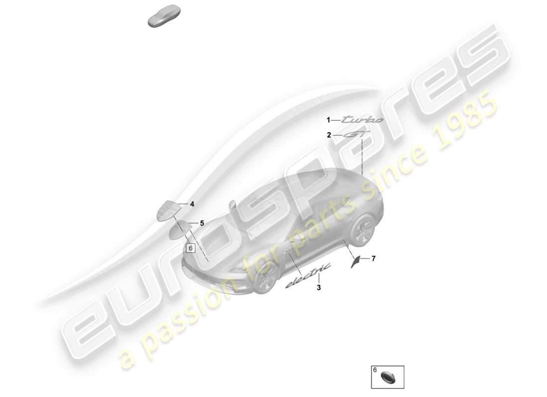 porsche 2025 (taycan 9j1-2) schriftzug porsche wappen steinschlagschutzfolie ersatzteilliste