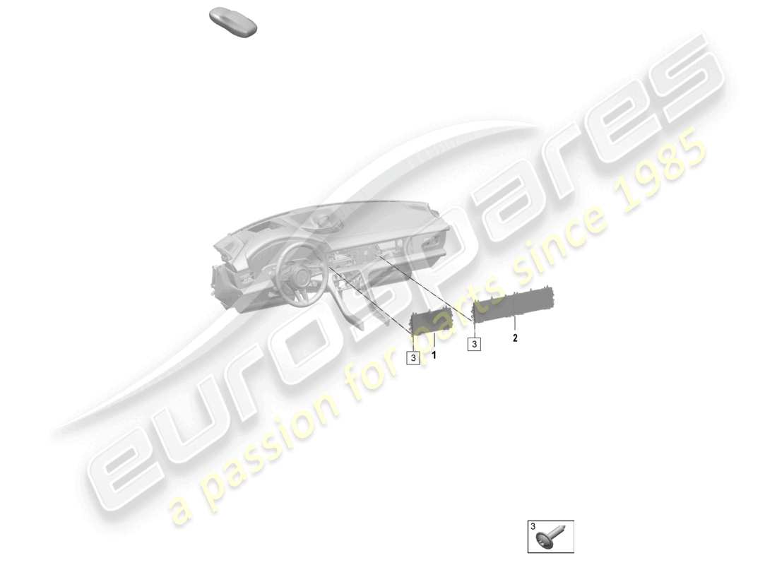 porsche 2025 (taycan 9j1-2) anzeigeeinheit und bedienfeld mit touchscreen teilediagramm
