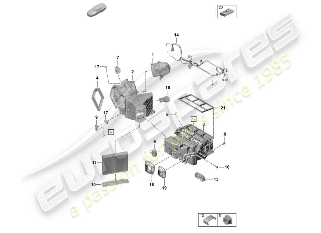 porsche 2024 (718 boxster spyder) klimaservicegerät und einzelteile ersatzteilübersicht