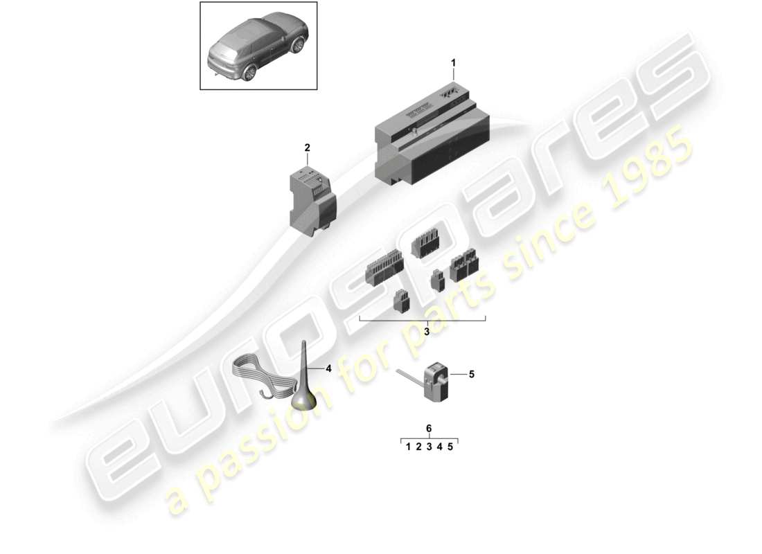 porsche 2022 (cayenne e3 9ya/9yb) startseite charge manager (hcm) teilediagramm