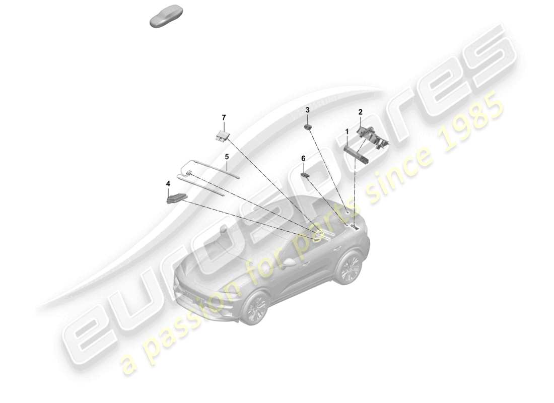 porsche 2025 (macan-e) steuergeräte kamera einparkhilfe anhängerkupplung teilediagramm