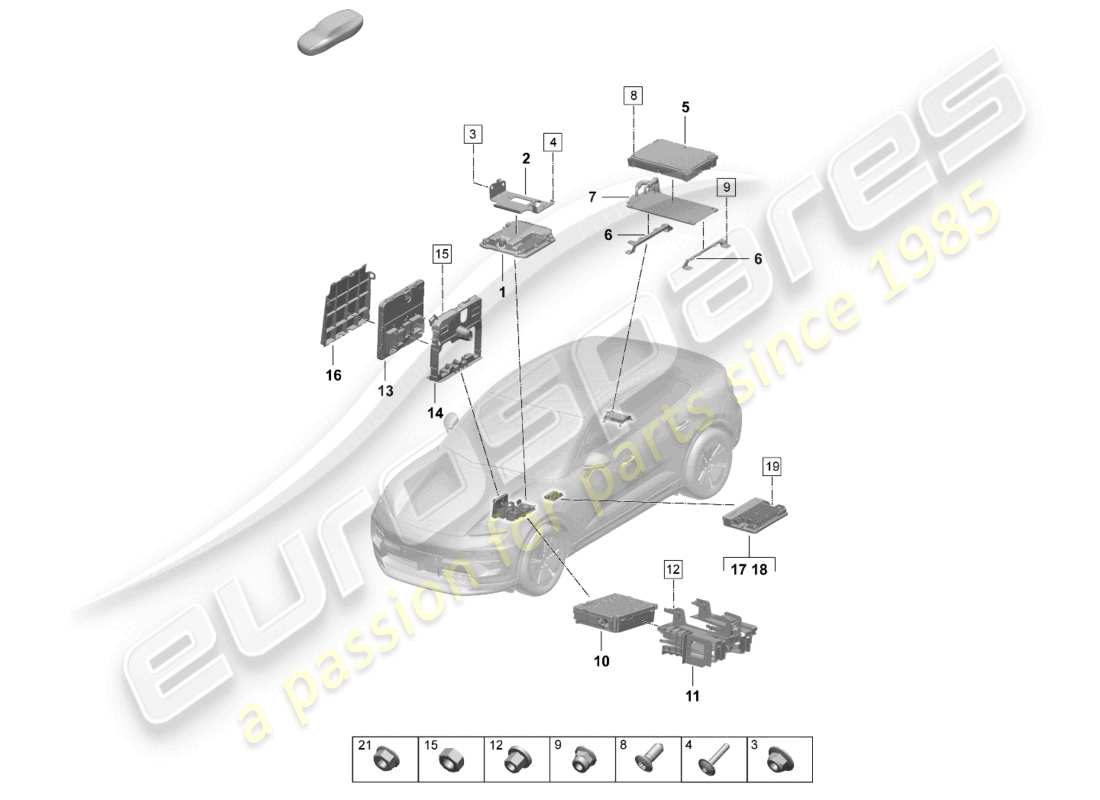 porsche 2025 (macan-e) steuergeräte teilediagramm