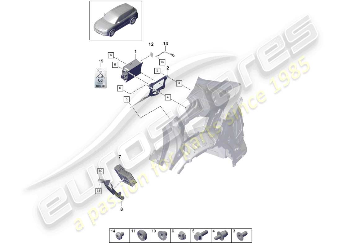 porsche 2022 (cayenne e3 9ya/9yb) ladegerät für hochvoltbatterie-wärmetauscher teilediagramm