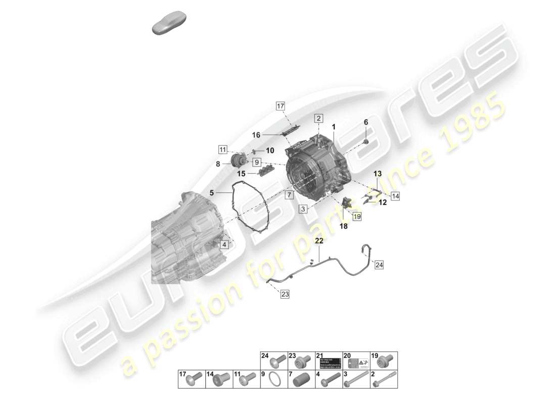 porsche 2021 (panamera 971-2) fahrmotor für elektrische antrieb teilediagramm