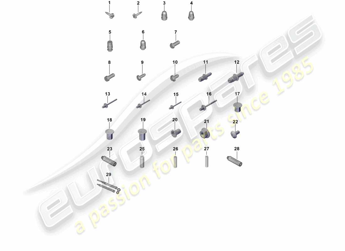 porsche 2022 (cayenne e3 9ya/9yb) befestigungsmaterial karosserie teilediagramm