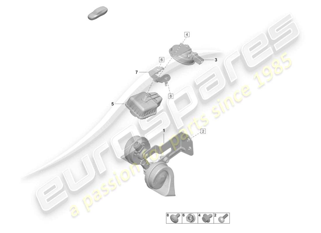 porsche 2020 (taycan 9j1-1) fanfare signalhorn alarmsystem teilediagramm