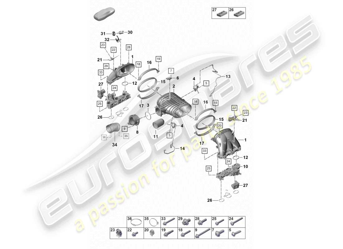 porsche 2022 (992-1 gt3/rs/st) ansaugluftverteiler drosselklappe teileübersicht
