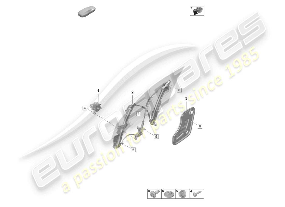 porsche 2020 (taycan 9j1-1) fensterheber vorne ersatzteildiagramm