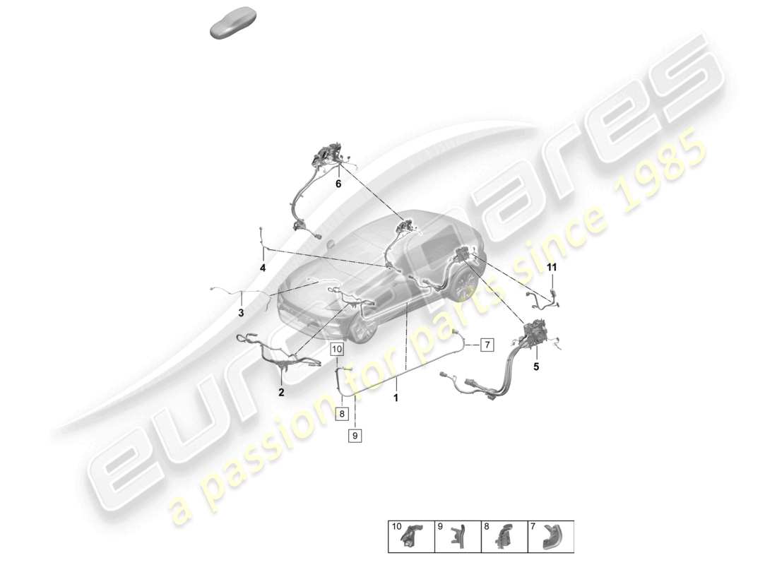 porsche 2025 (macan-e) hochspannungskabel-teilediagramm