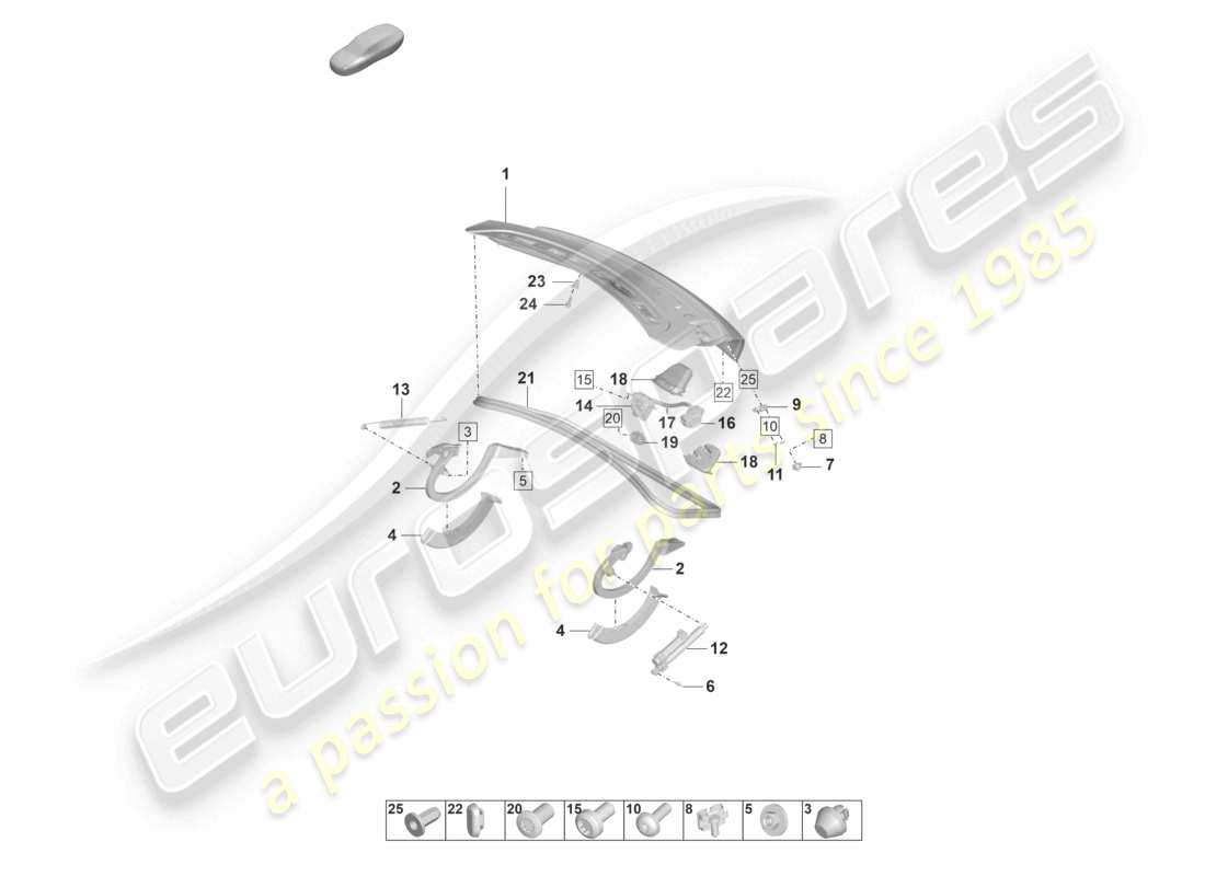 porsche 2022 (taycan 9j1-1) hintere klappe - teilediagramm