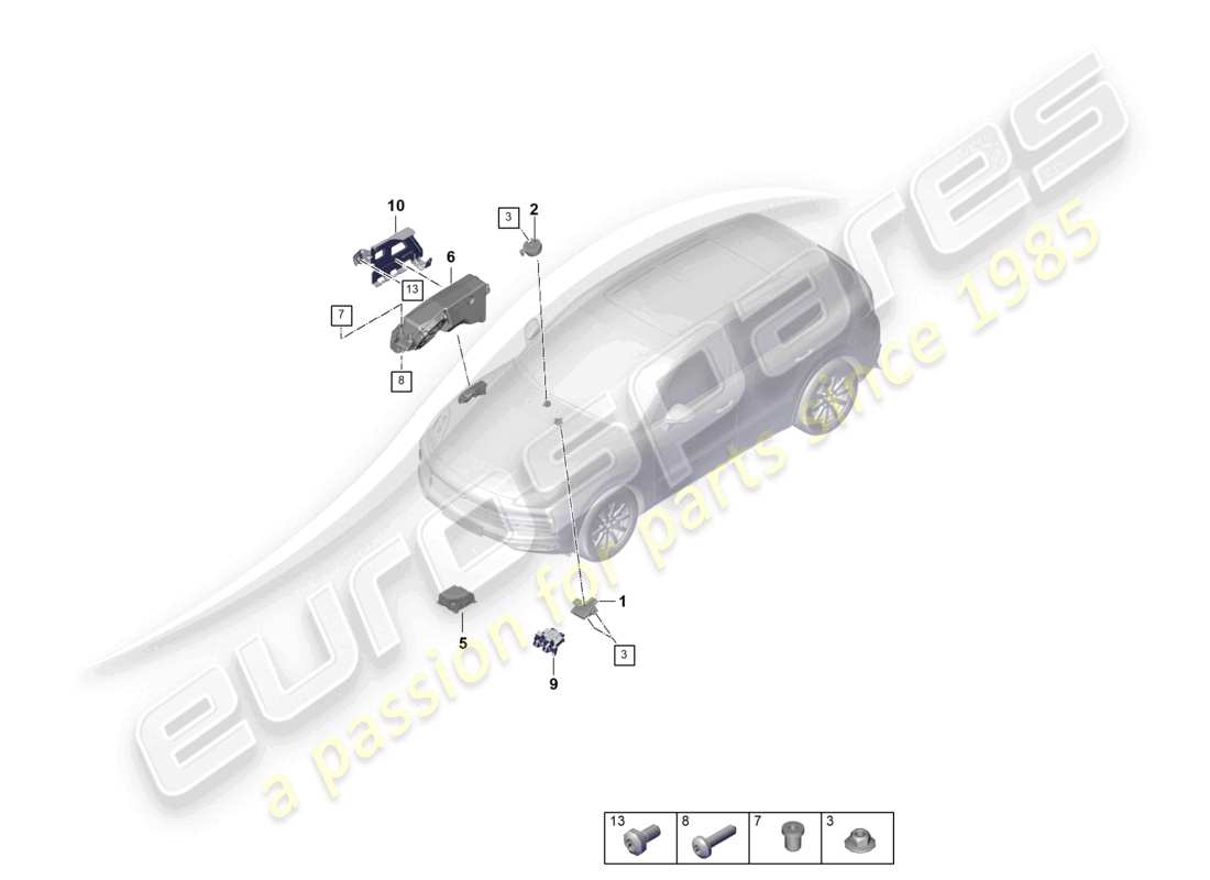 porsche 2023 (cayenne e3 9ya/9yb) steuergerät geräuschgenerator motorsoundsystem teilediagramm