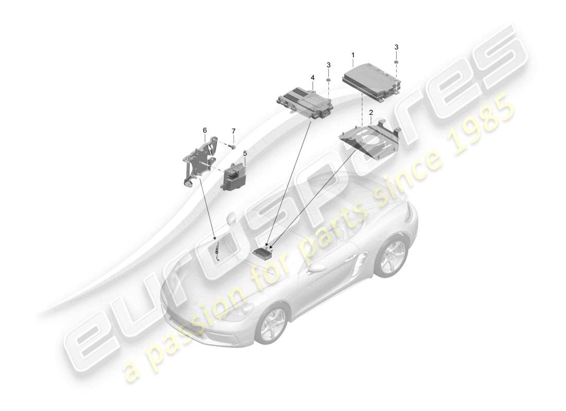 porsche 2025 (718 cayman) verstärker teilediagramm