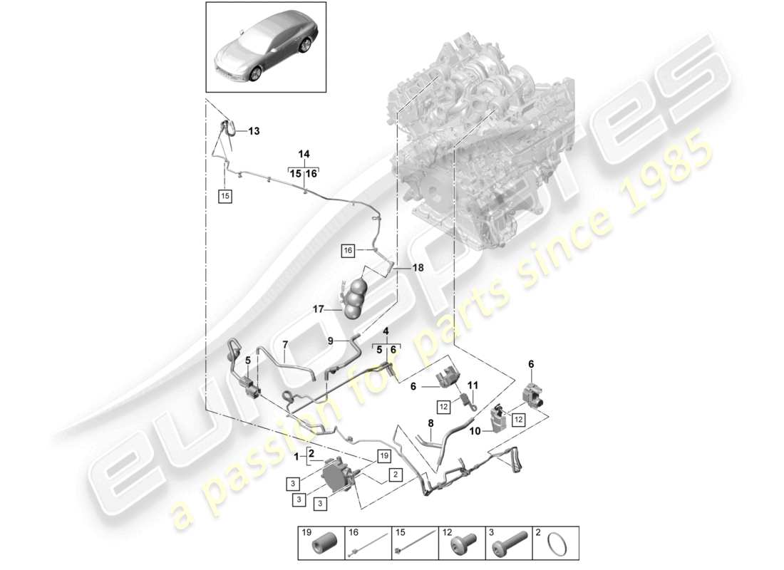 porsche 2021 (panamera 971-1) vakuumsystem vakuumpumpe teilediagramm