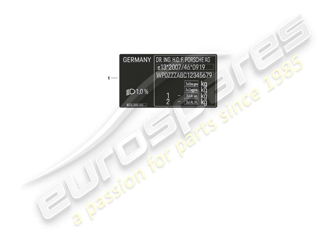 porsche 2020 (taycan 9j1-1) schilder/hinweise d >>- mj 2021 ersatzteilliste