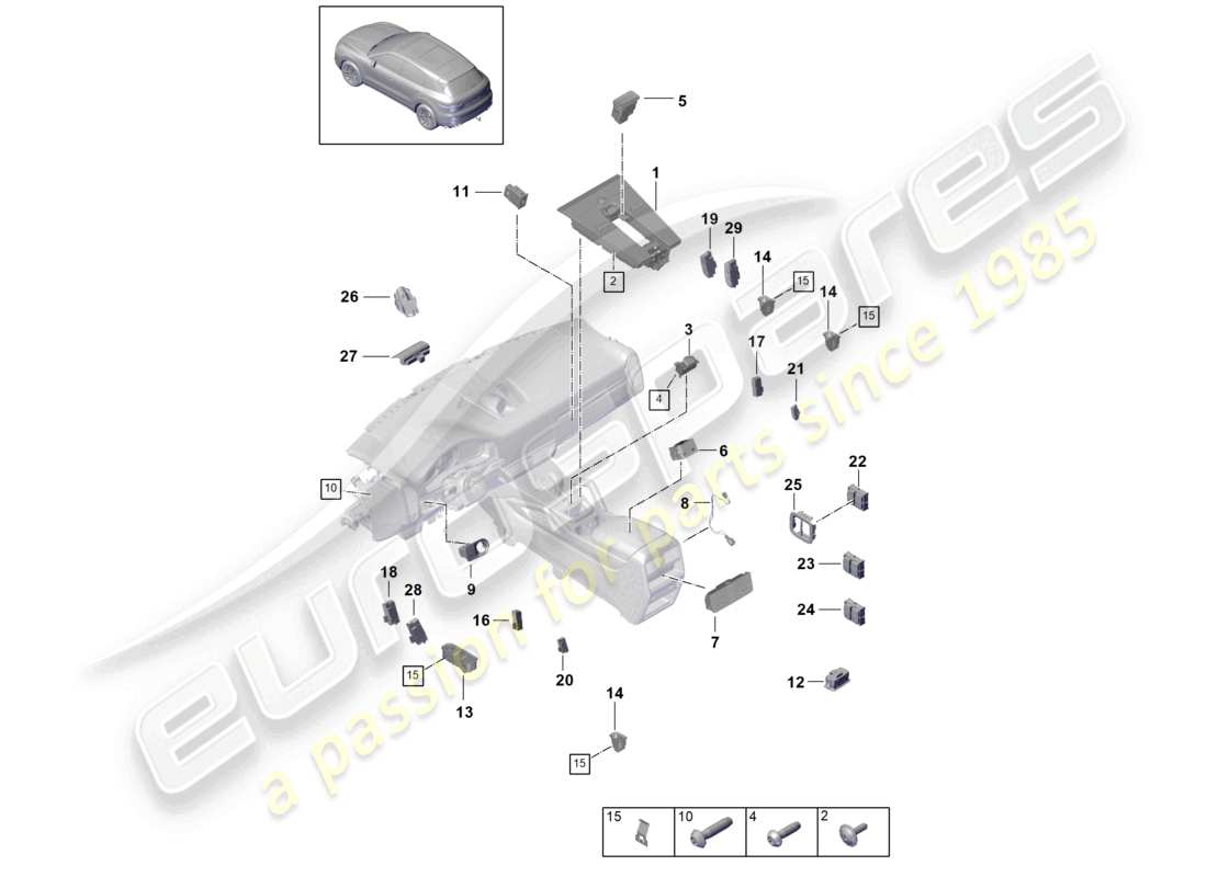 porsche 2023 (cayenne e3 9ya/9yb) schalter bedienfeld klimaanlage steuerschalter teilediagramm