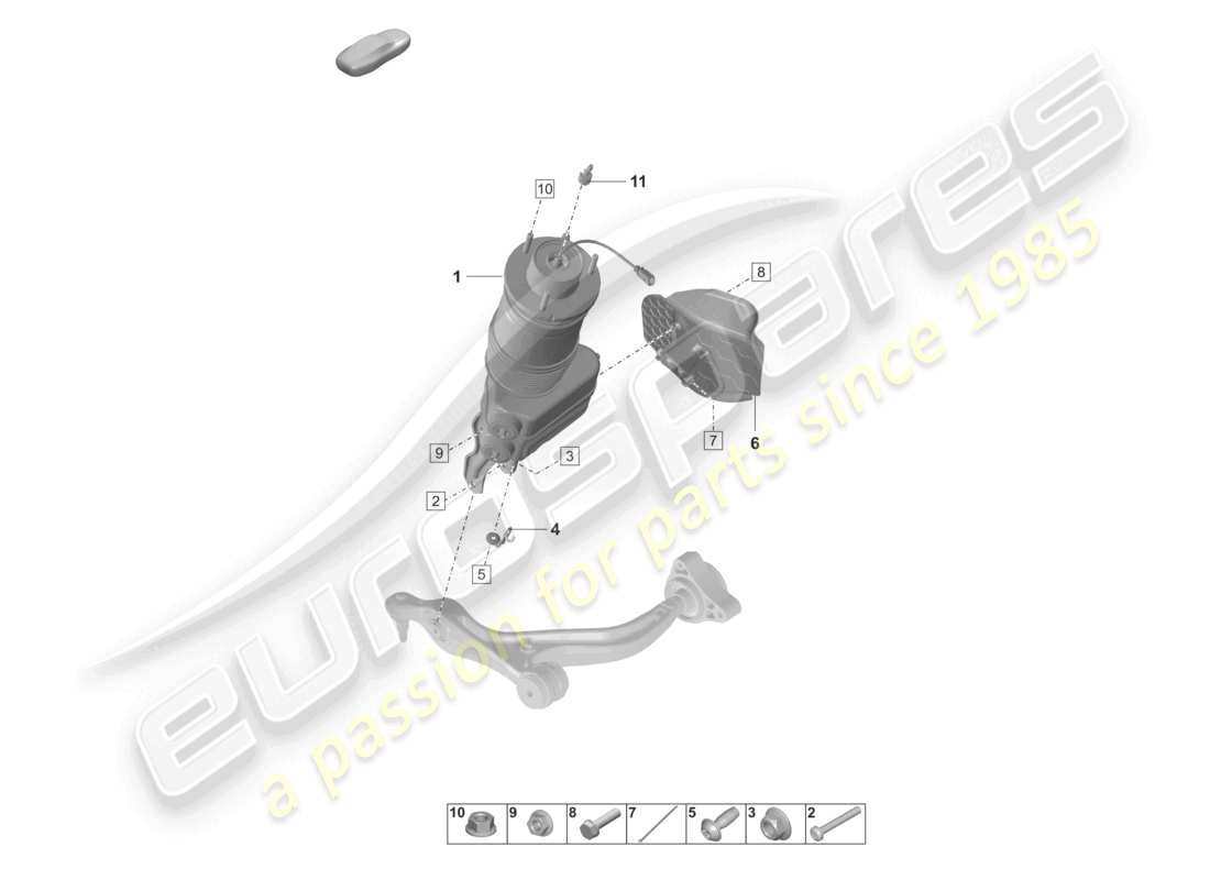 porsche 2020 (taycan 9j1-1) luftfederung ersatzteildiagramm