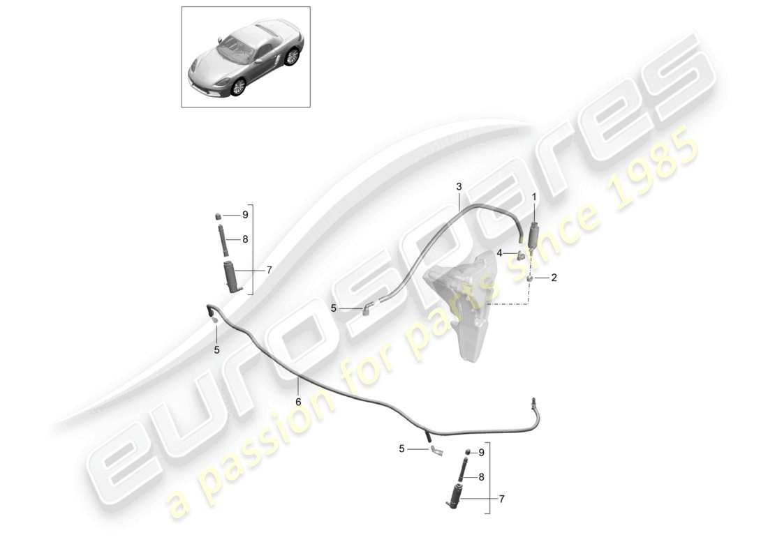 porsche 2022 (718 boxster) scheibe teilediagramm