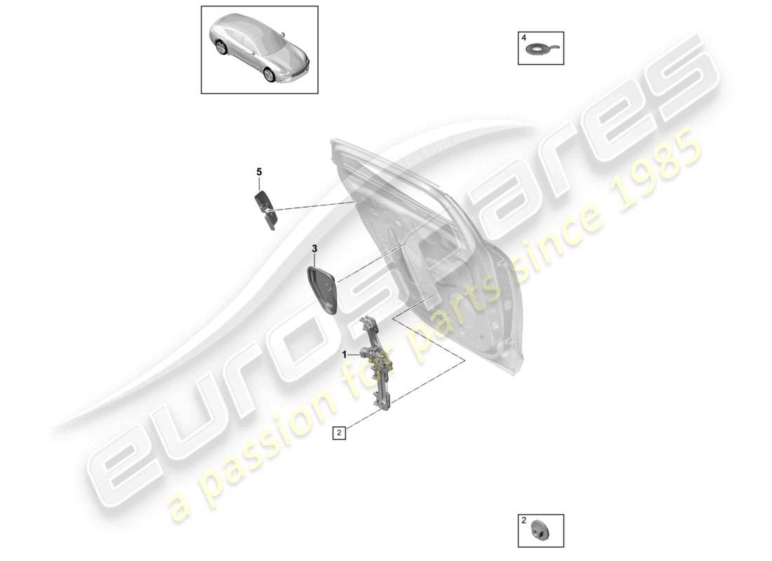 porsche 2021 (panamera 971-1) fensterheber hintere tür teilediagramm
