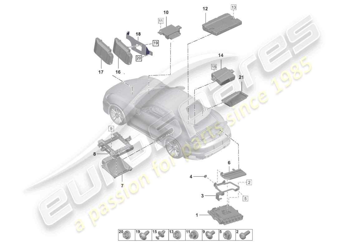 eine teilezeichnung aus dem porsche 2025 (992-2 turbo / s) teilekatalog