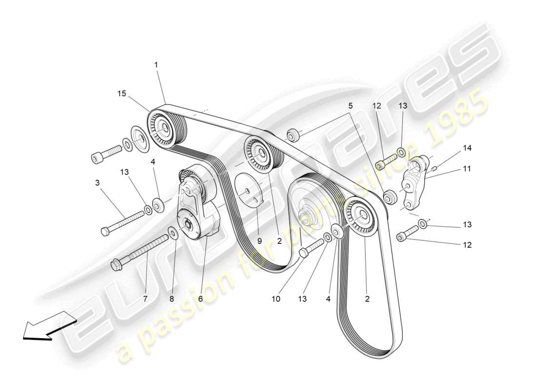 maserati levante (2020) zusatzgeräteriemen ersatzteildiagramm