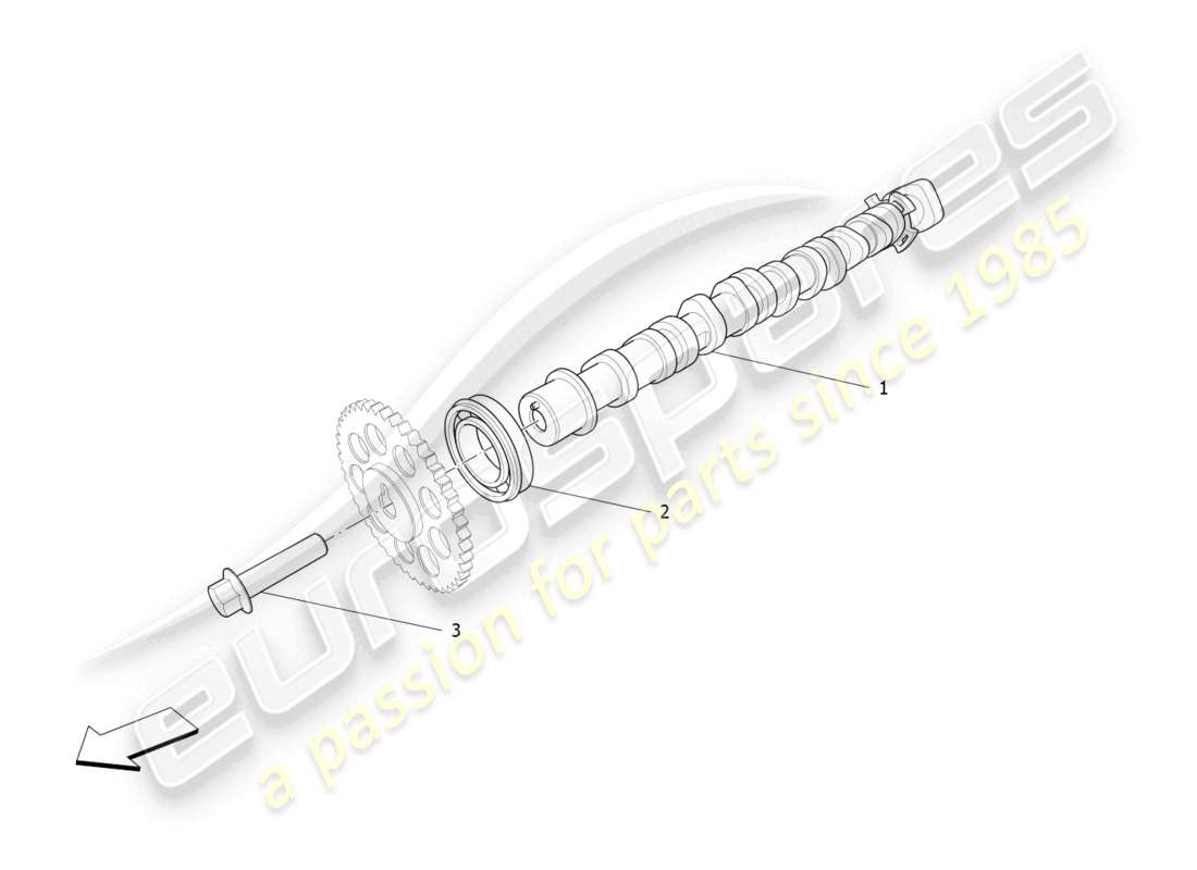 maserati ghibli fragment (2022) zylinderkopf-nockenwellen teilediagramm