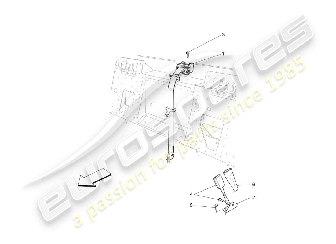 maserati grancabrio mc (2013) sicherheitsgurte hinten ersatzteildiagramm