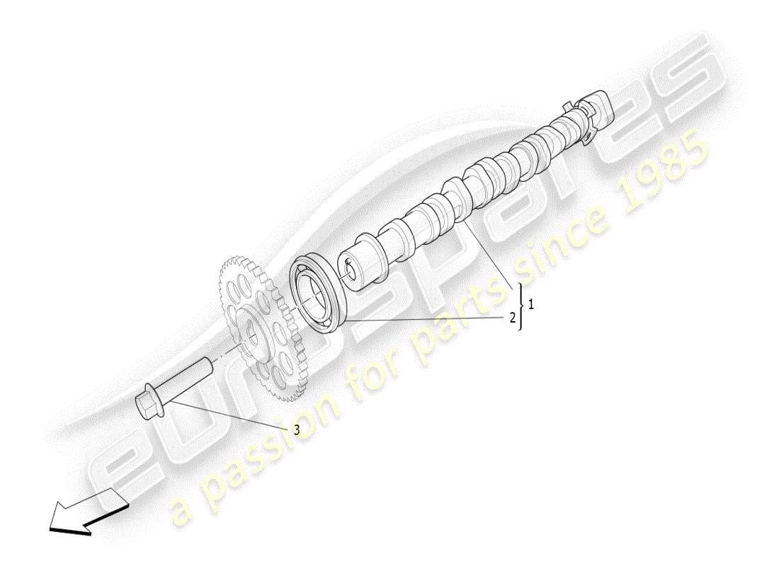 maserati ghibli (2021) zylinderkopf-nockenwellen teilediagramm