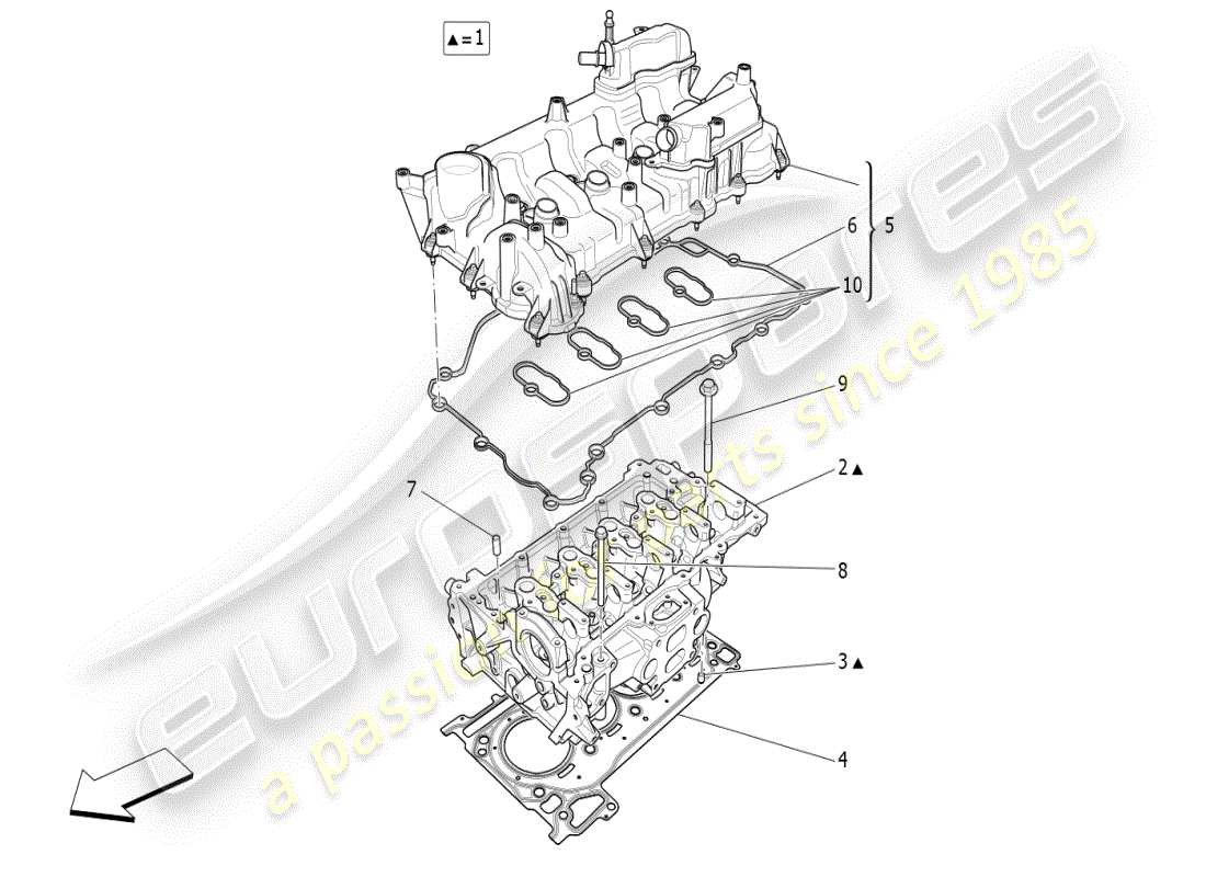 maserati ghibli (2021) zylinderkopf teilediagramm