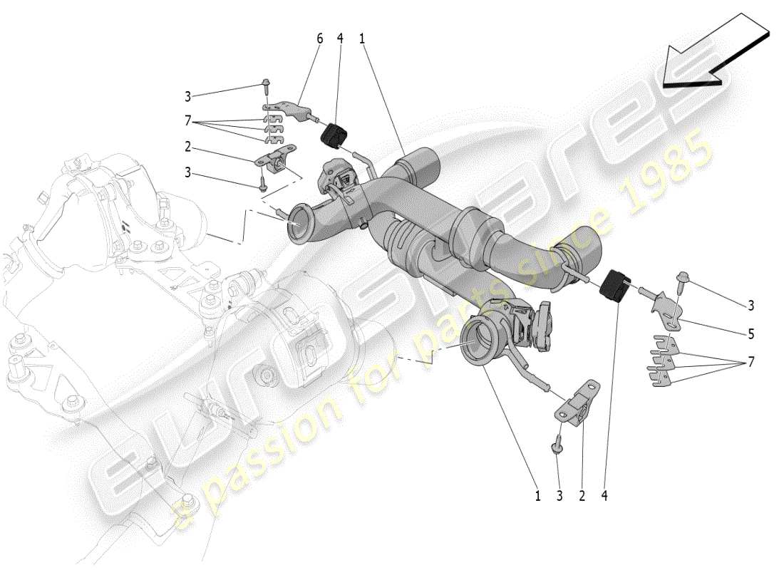 maserati mc20 (2024) schalldämpfer teilediagramm