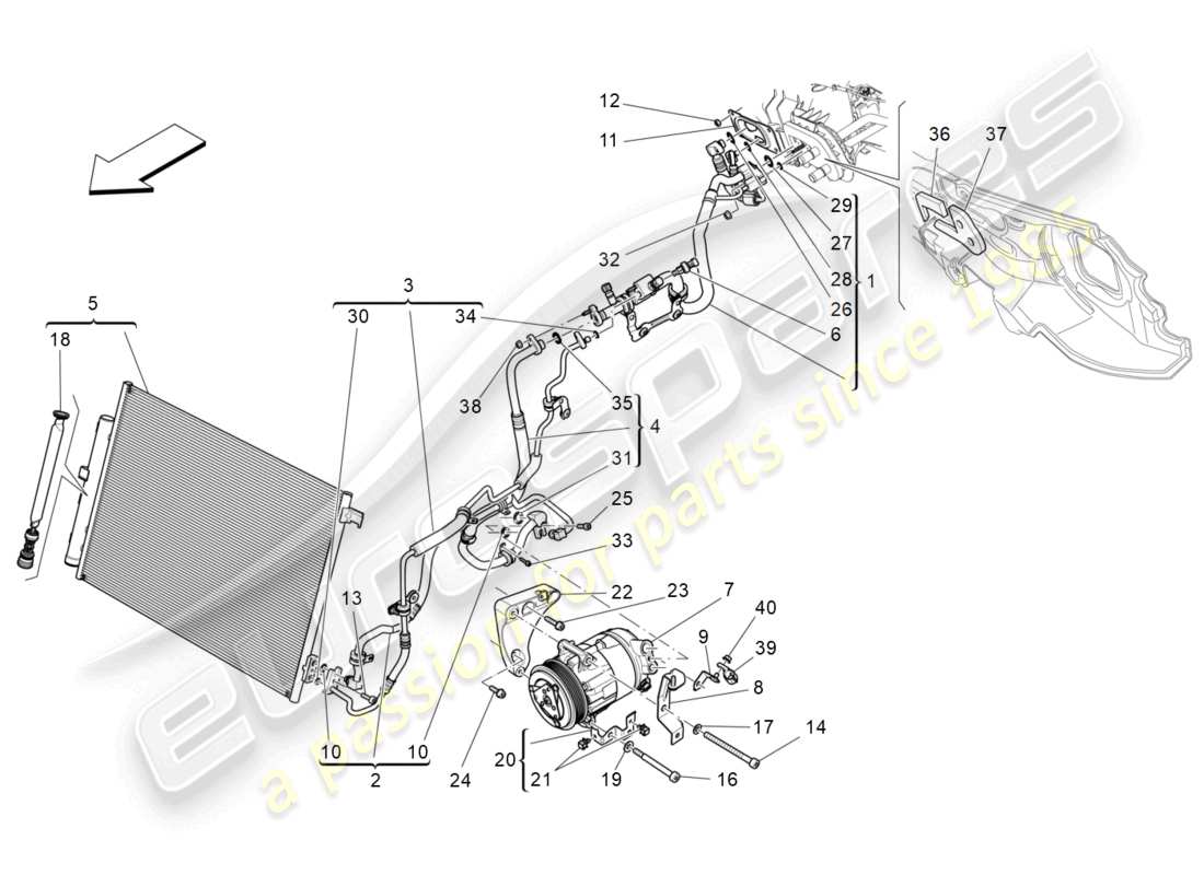 ein Teilediagramm aus dem Maserati Levante Zenga (2020) Teilekatalog