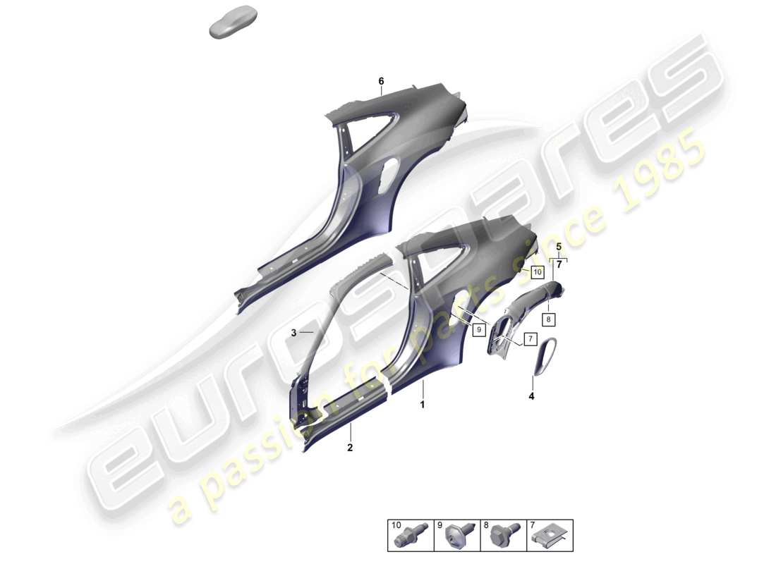 porsche 2024 (992-2 gt3/rs/st) seitenteil außen gt3rs teilediagramm