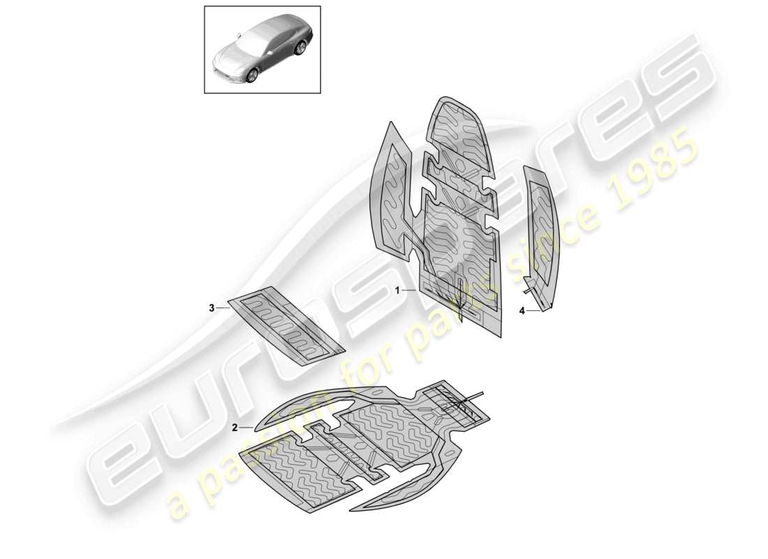 porsche 2021 (panamera 971-1) heizelement rückenlehne sitzpolster seitenteil teilebild