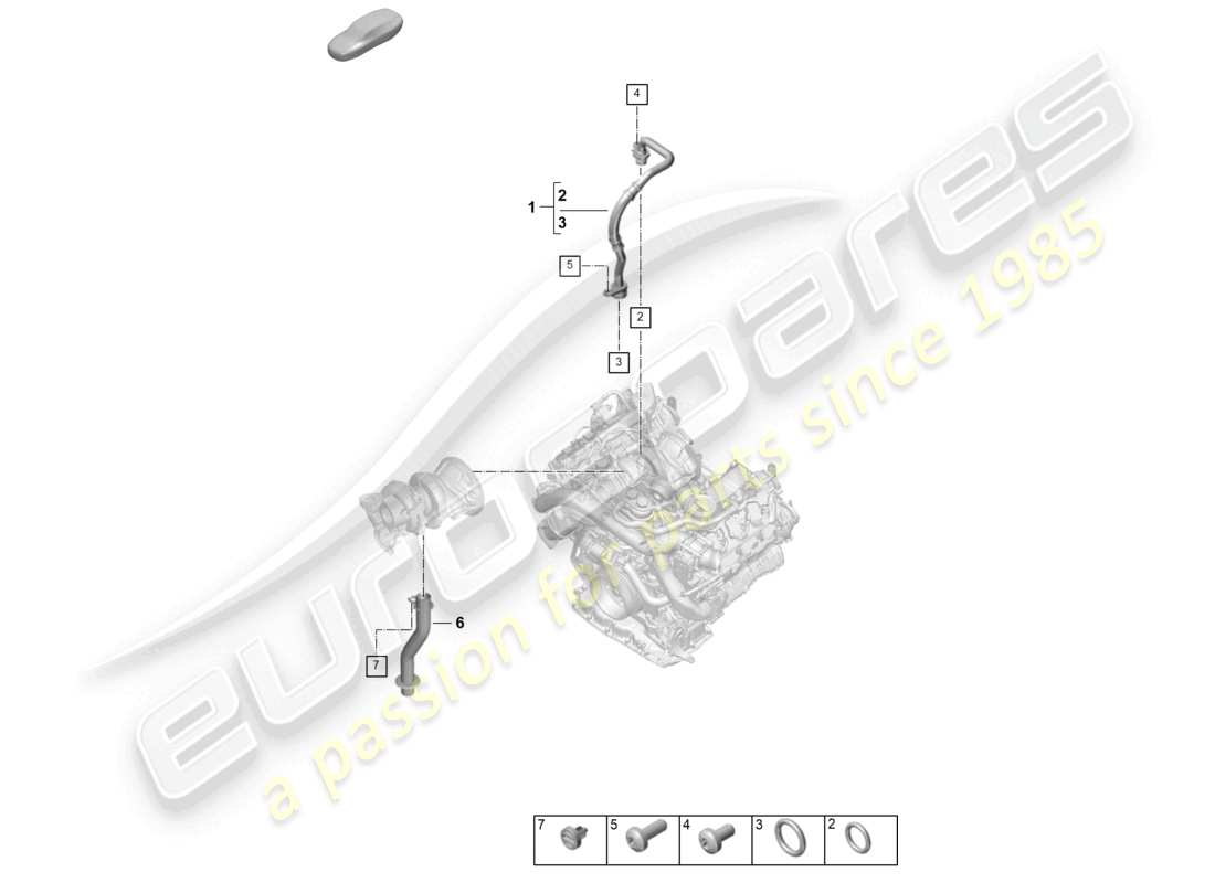 porsche 2025 (cayenne e3 pa) öldruckleitung für abgasturbolader ersatzteilzeichnung